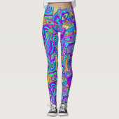 Lebhaftes psychedelisches Muster Leggings (Vorderseite)