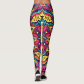 Lebhaftes psychedelisches Muster Leggings (Rückseite)