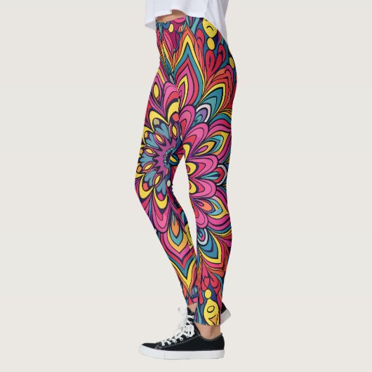 Lebhaftes psychedelisches Muster Leggings (Links)