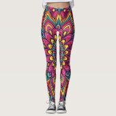 Lebhaftes psychedelisches Muster Leggings (Vorderseite)
