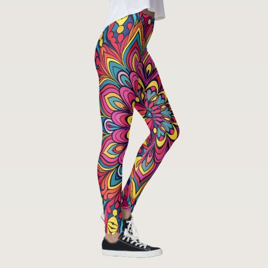 Lebhaftes psychedelisches Muster Leggings (Rechts)