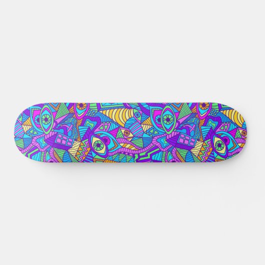 Lebhaftes psychedelisches Muster Skateboard (Horizontal)