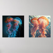 Lebhaftes Quallenpaar Bilderwand Sets (Vorderseite)