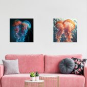 Lebhaftes Quallenpaar Bilderwand Sets (Wohnzimmer)