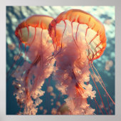 Lebhaftes Quallenpaar Poster (Vorne)