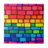 Lebhaftes Rainbow Brick-Muster Fliese (Vorderseite)