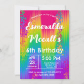 Lebhaftes Rainbow Ombre Kindergeburtstag Party Einladung (Vorderseite)