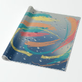 Lebhaftes Raindrop-Effekt Pinselstrichpapier Geschenkpapier (Ungerollt)