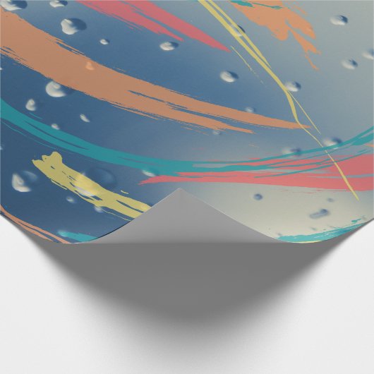 Lebhaftes Raindrop-Effekt Pinselstrichpapier Geschenkpapier (Ecke)