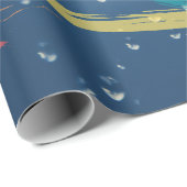 Lebhaftes Raindrop-Effekt Pinselstrichpapier Geschenkpapier (Rolleneckpunkt)