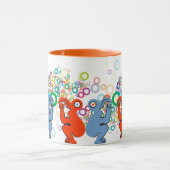 Lebhaftes Red & Blue Eastern Island Bird Design Tasse (Zentrum)