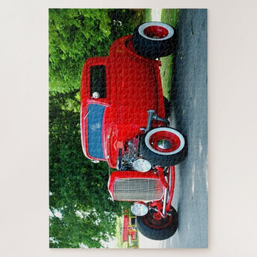 Lebhaftes Red Hot-Rod Auto Puzzle (Vertikal)