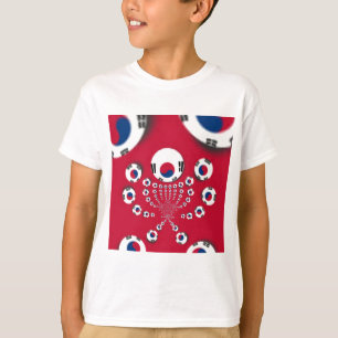 Lebhaftes Red Kaleidoscope Südkorea Design T-Shirt