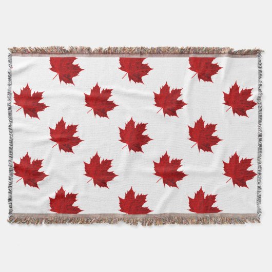 Lebhaftes Red Maple Leaf Design Decke (Vorderseite)