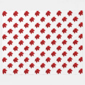 Lebhaftes Red Maple Leaf Design Fleecedecke (Vorderseite (Horizontal))