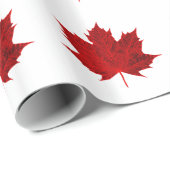 Lebhaftes Red Maple Leaf Geschenkpapier (Rolleneckpunkt)