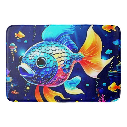 Lebhaftes Reef Fish Design Badematte (Vorderseite)