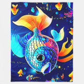Lebhaftes Reef Fish Design Fleecedecke (Vorderseite)