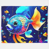 Lebhaftes Reef Fish Design Fleecedecke (Vorderseite (Horizontal))