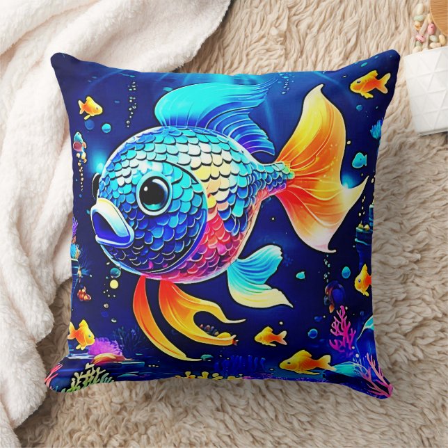 Lebhaftes Reef Fish Design Kissen (Decke)