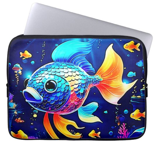 Lebhaftes Reef Fish Design Laptopschutzhülle (Vorderseite)