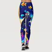 Lebhaftes Reef Fish Design Leggings (Rückseite)