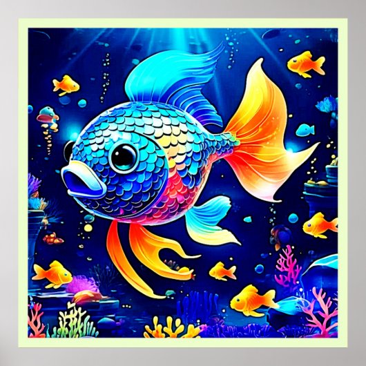 Lebhaftes Reef Fish Design Poster (Vorne)