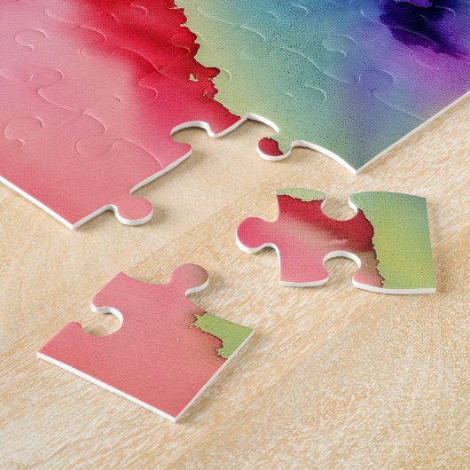Lebhaftes Regenbogen-Wasserfarbmuster Puzzle (Seite)