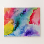 Lebhaftes Regenbogen-Wasserfarbmuster Puzzle (Horizontal)