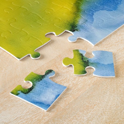 Lebhaftes Regenbogen-Wasserfarbmuster Puzzle (Seite)