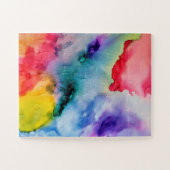 Lebhaftes Regenbogen-Wasserfarbmuster Puzzle (Horizontal)