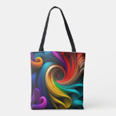Lebhaftes, regenbogenfarbenes abstraktes Design Tasche (Rückseite)