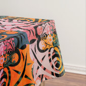 Lebhaftes Retro-Abstraktes LEAF-Muster Tischdecke (Beispiel)