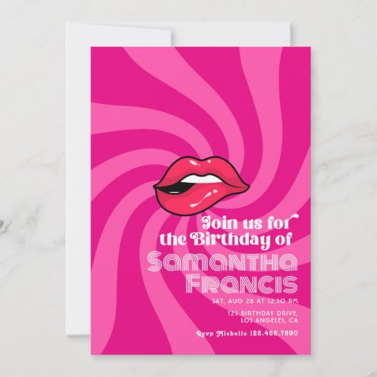 Lebhaftes Retro Birthday Celebration Theme Einladung (Vorderseite)