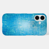 Lebhaftes Retro Blueprint iPhone Case (Rückseite (Horizontal))