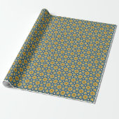 Lebhaftes Retro-Blumenmuster mit feinen Farben Geschenkpapier (Ungerollt)