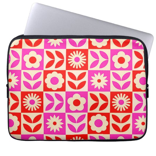 Lebhaftes Retro-Muster Laptopschutzhülle (Vorderseite)