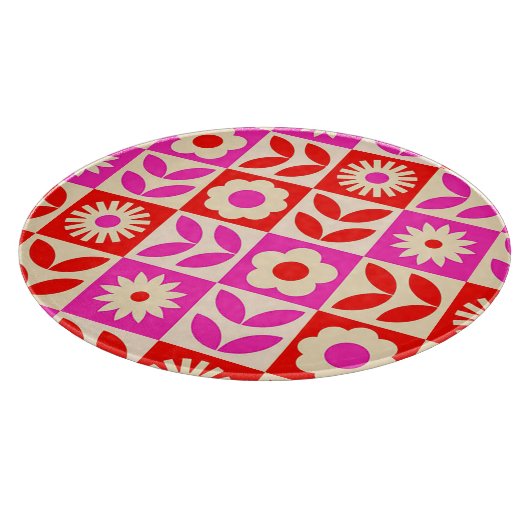 Lebhaftes Retro-Muster Schneidebrett (Ecke)