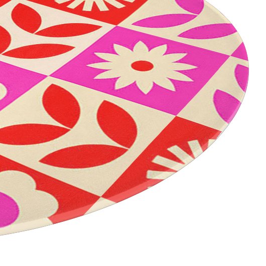 Lebhaftes Retro-Muster Schneidebrett (Ecke)