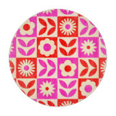 Lebhaftes Retro-Muster Schneidebrett (Vorderseite)