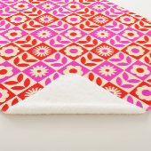 Lebhaftes Retro-Muster Sherpadecke (3/4)