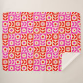 Lebhaftes Retro-Muster Sherpadecke (Vorderseite (Horizontal))