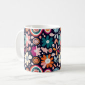 Lebhaftes Retro-Muster und geometrisches Muster Kaffeetasse (Vorderseite Links)