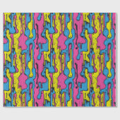 "Lebhaftes Retro Pop Art Tropfen Muster Geschenkpapier (Flach)