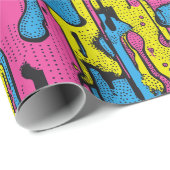 "Lebhaftes Retro Pop Art Tropfen Muster Geschenkpapier (Rolleneckpunkt)