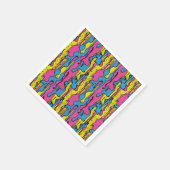 "Lebhaftes Retro Pop Art Tropfen Muster Serviette (Ecke)