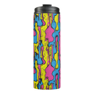 "Lebhaftes Retro Pop Art Tropfen Muster Thermosbecher