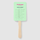 Lebhaftes Retro Rainbow Hot Pink 70er Wedding Prog Fächer (Rückseite)