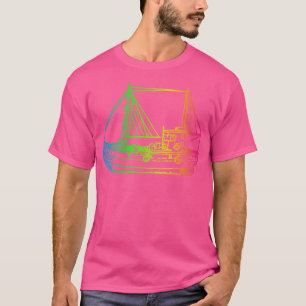 Lebhaftes Retro-Schiff T-Shirt