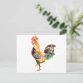 Lebhaftes Rooster Postkarte (Stehend Vorderseite)